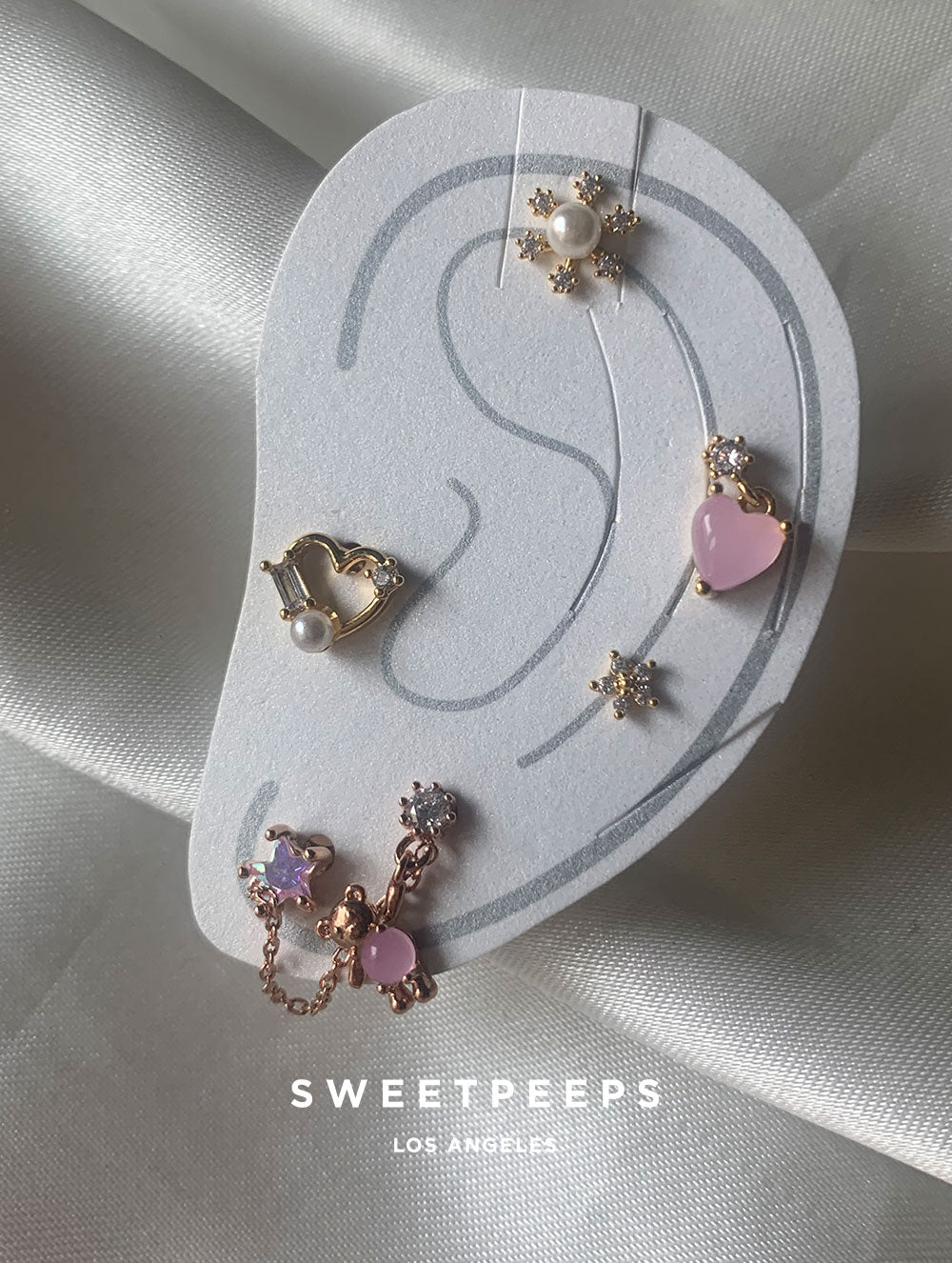 Opulent Crystal Heart Studs