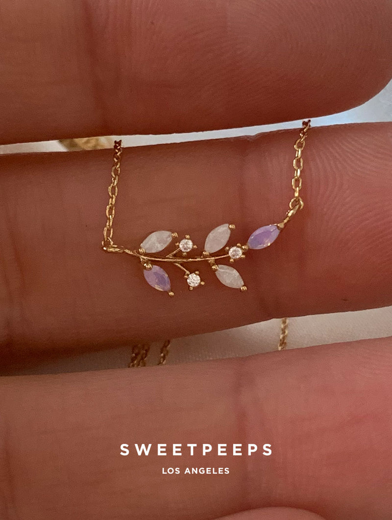 Pastel Purple Leaf Necklace