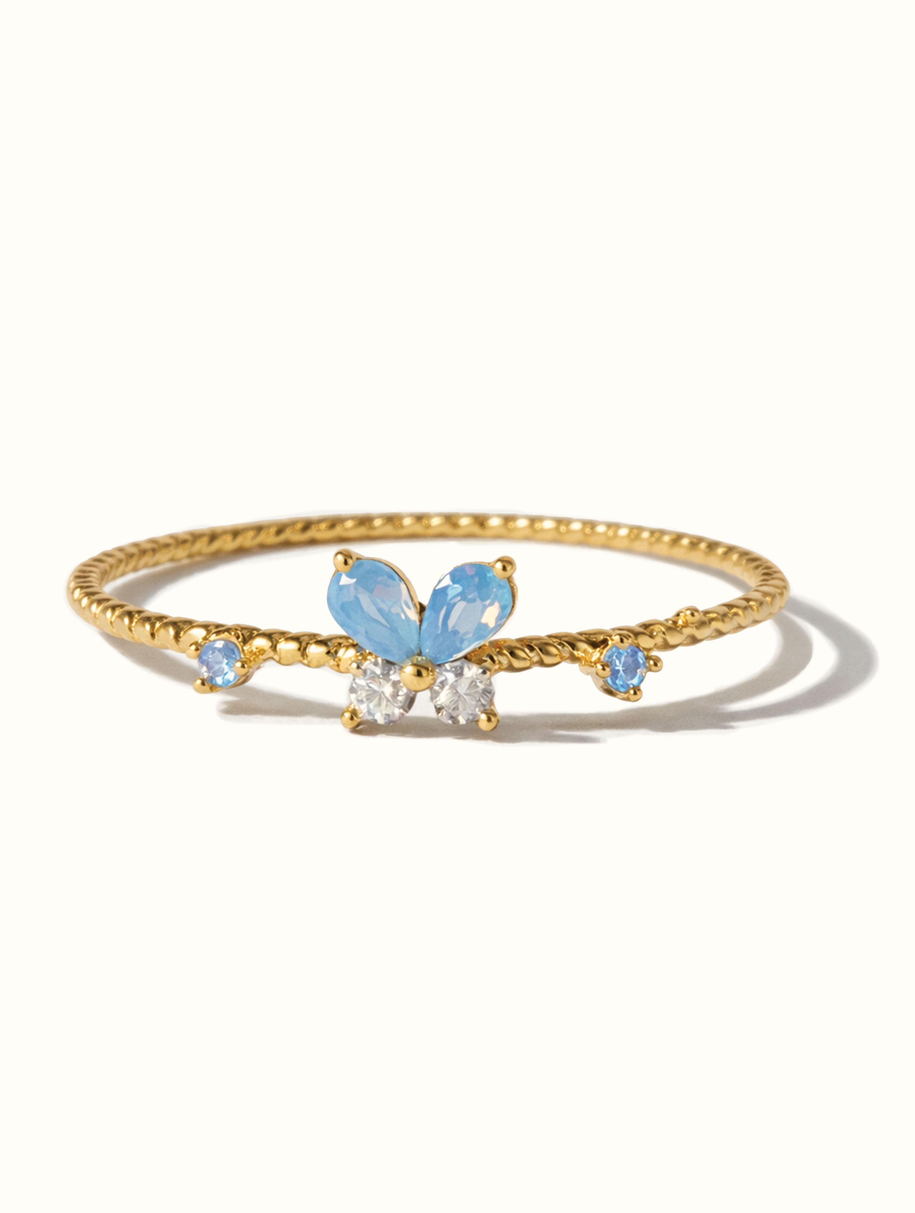 Olea Sky Blue Butterfly Ring