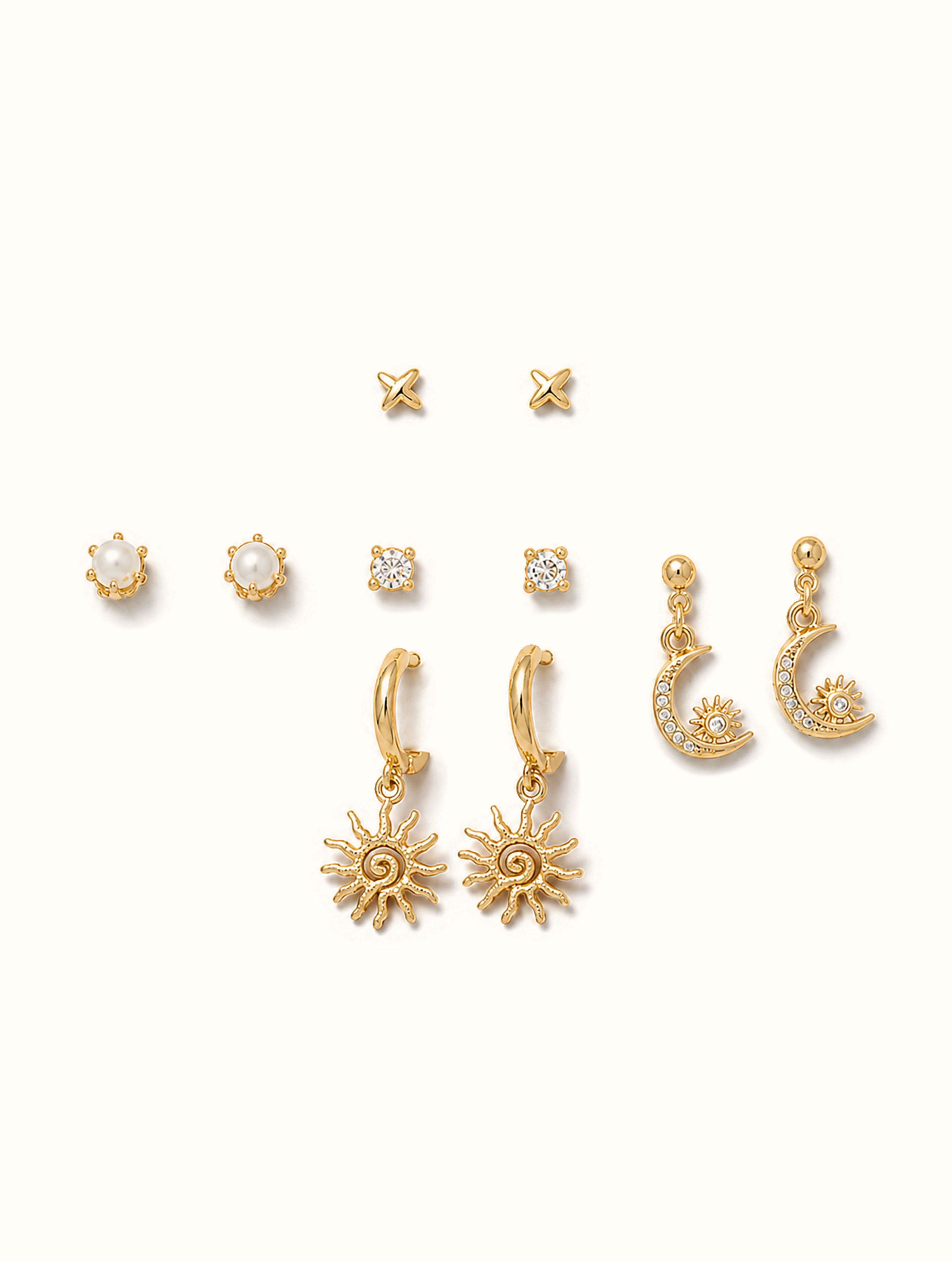 Lizzie Sun Moon Rising Stud Set