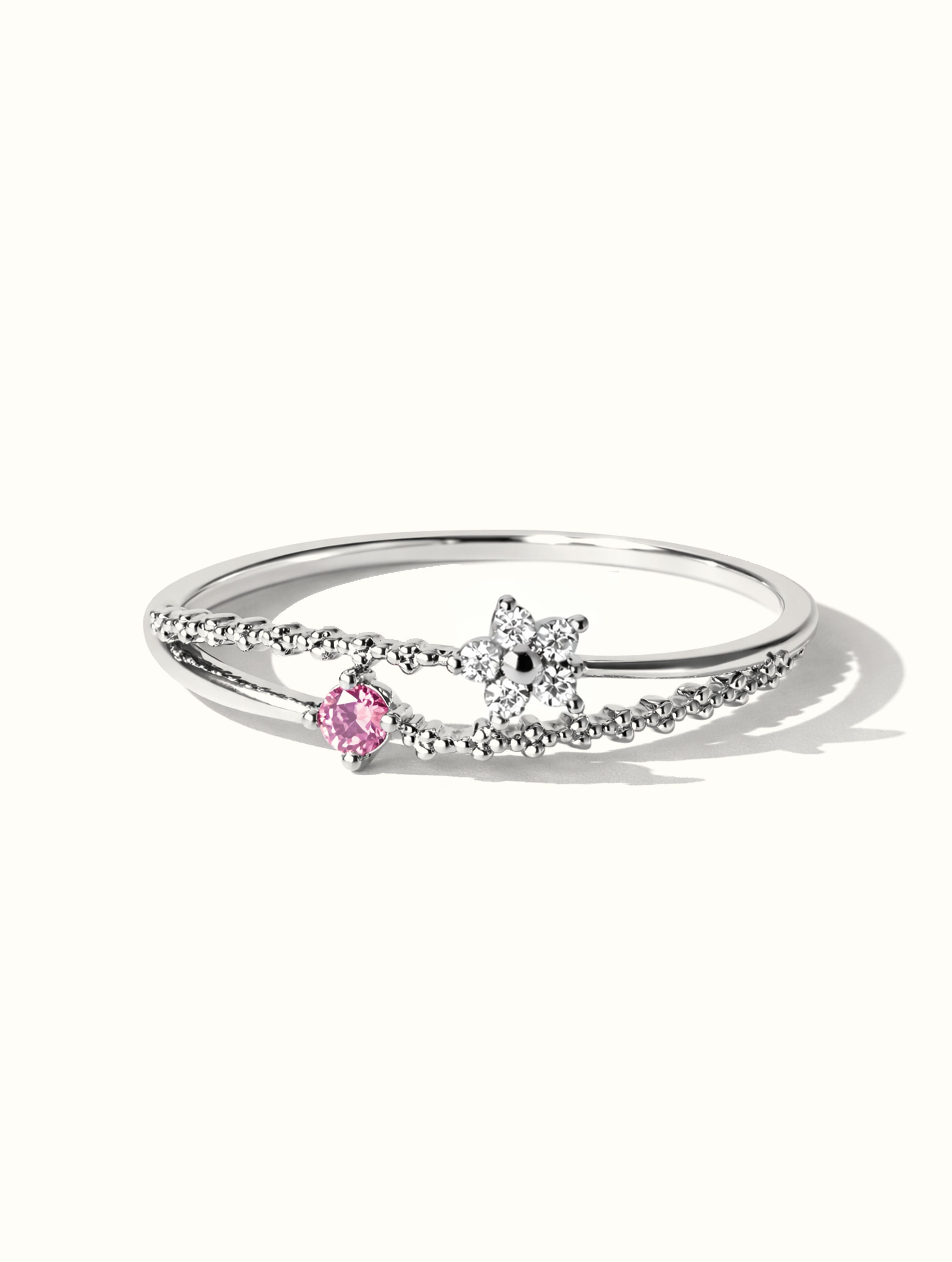 Clea Falling Petals Ring - Silver
