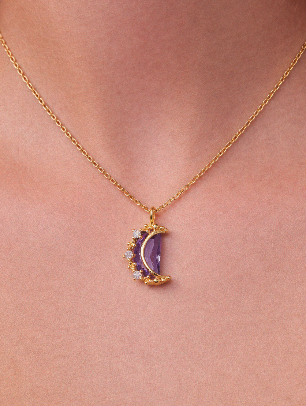 Owen Lavender Moon Necklace