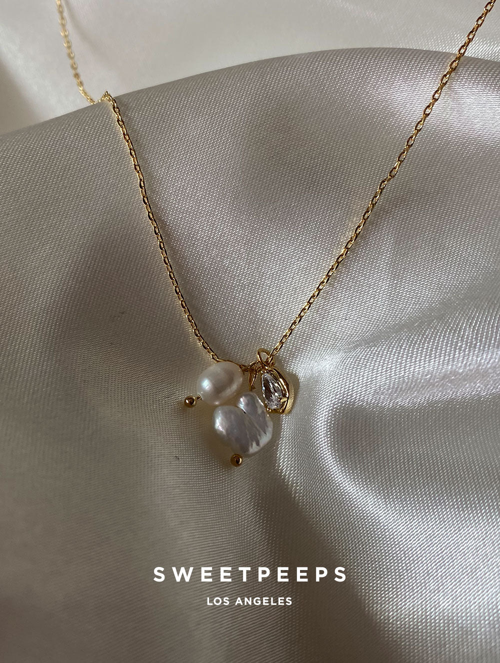 Trinity Pearl Stone Necklace