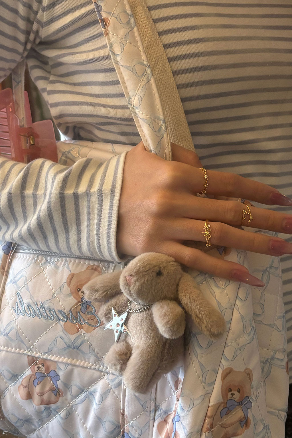 Essentials Teddy Bear Baby Blue Bag