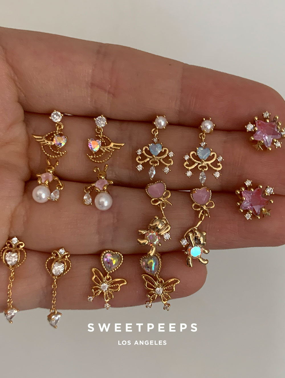 Moon Angel Wings Studs