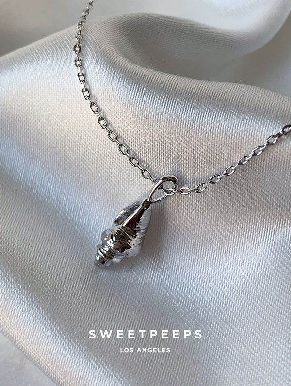 Silver Conch Shell Necklace