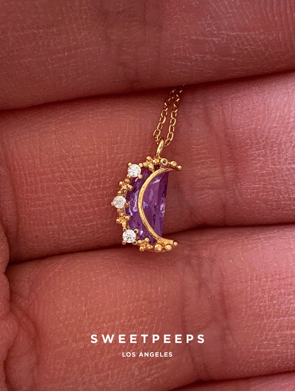 Owen Lavender Moon Necklace