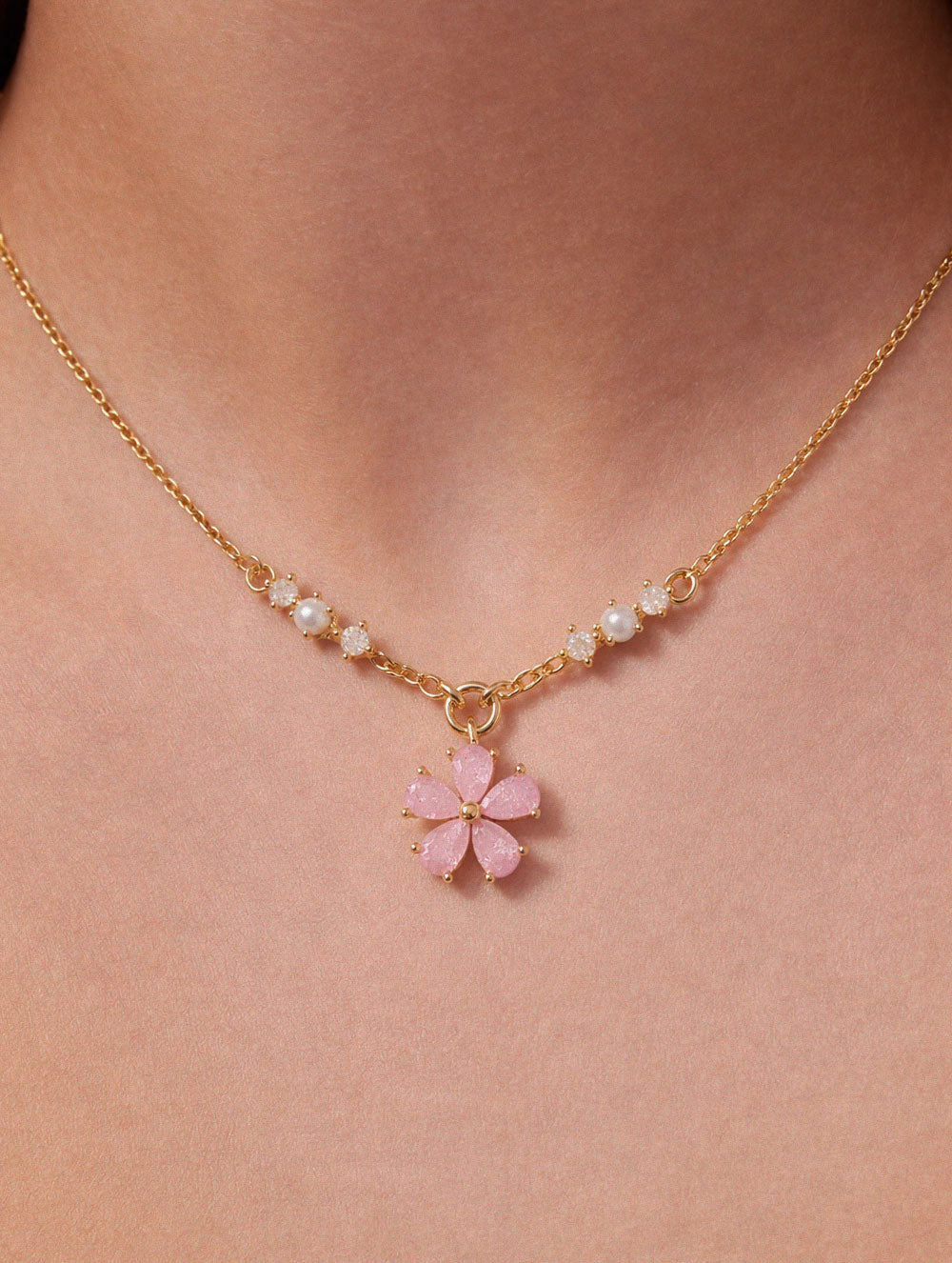 Linnea Pink Petals Necklace