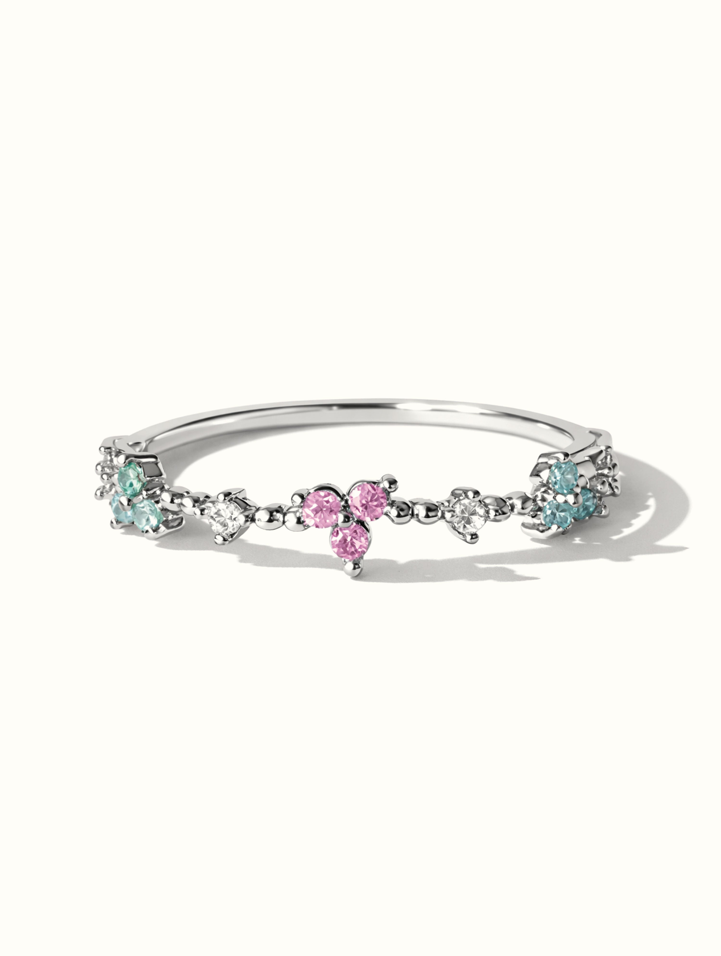 Catalina Pastel Clover Ring - Silver