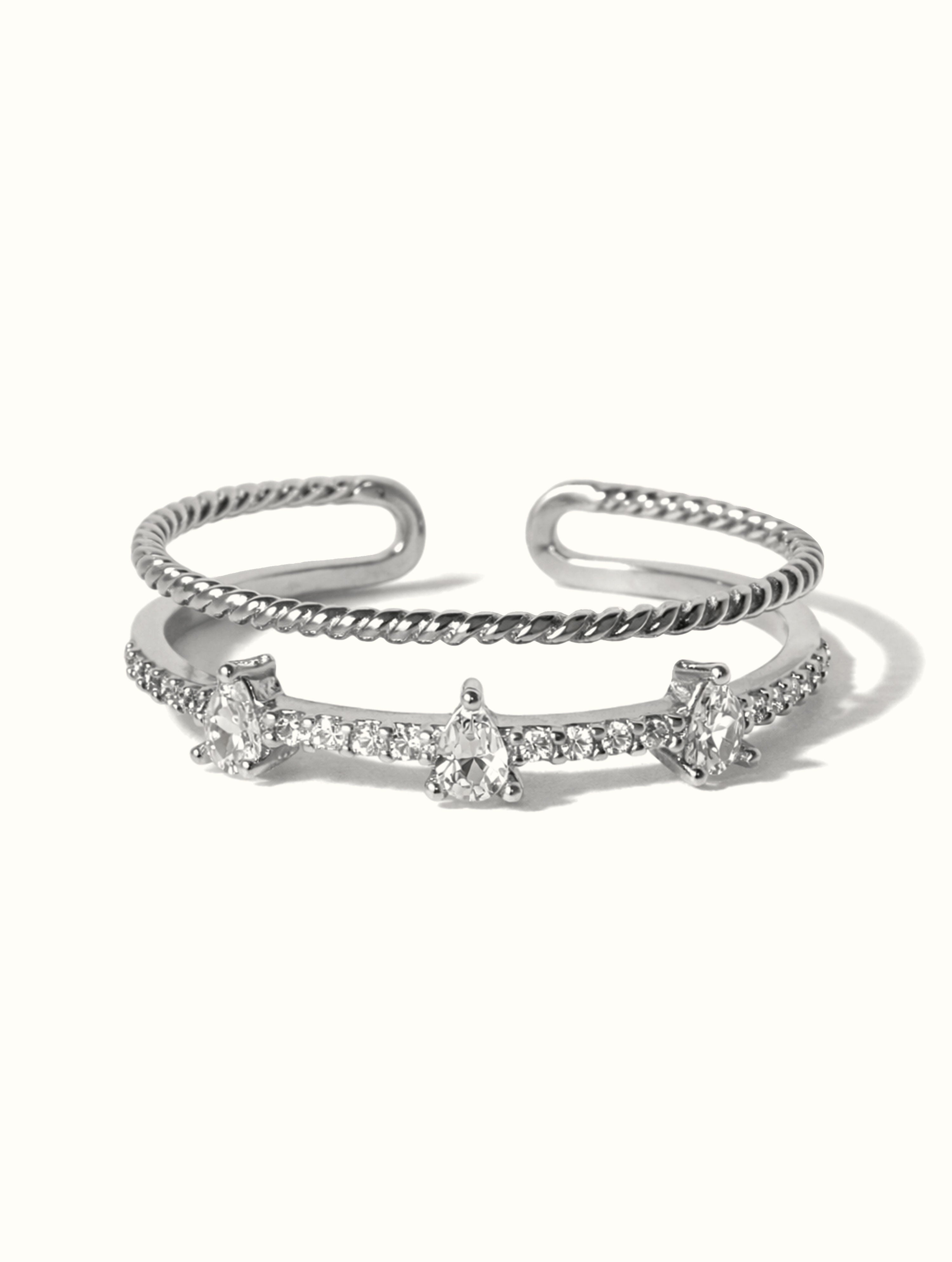 Reiya Almond Band Ring - Silver