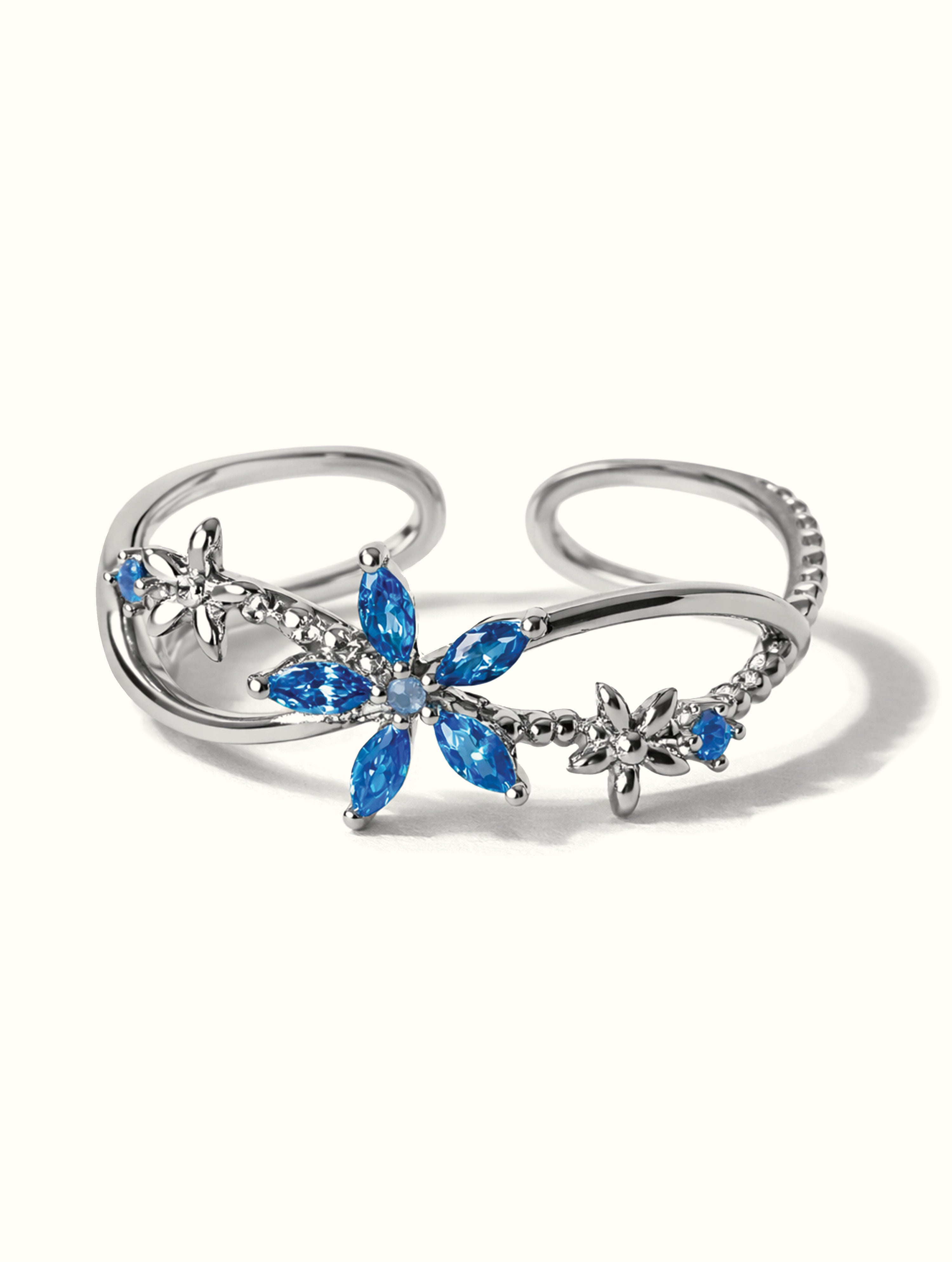 Bluebell Floral Ring - Silver