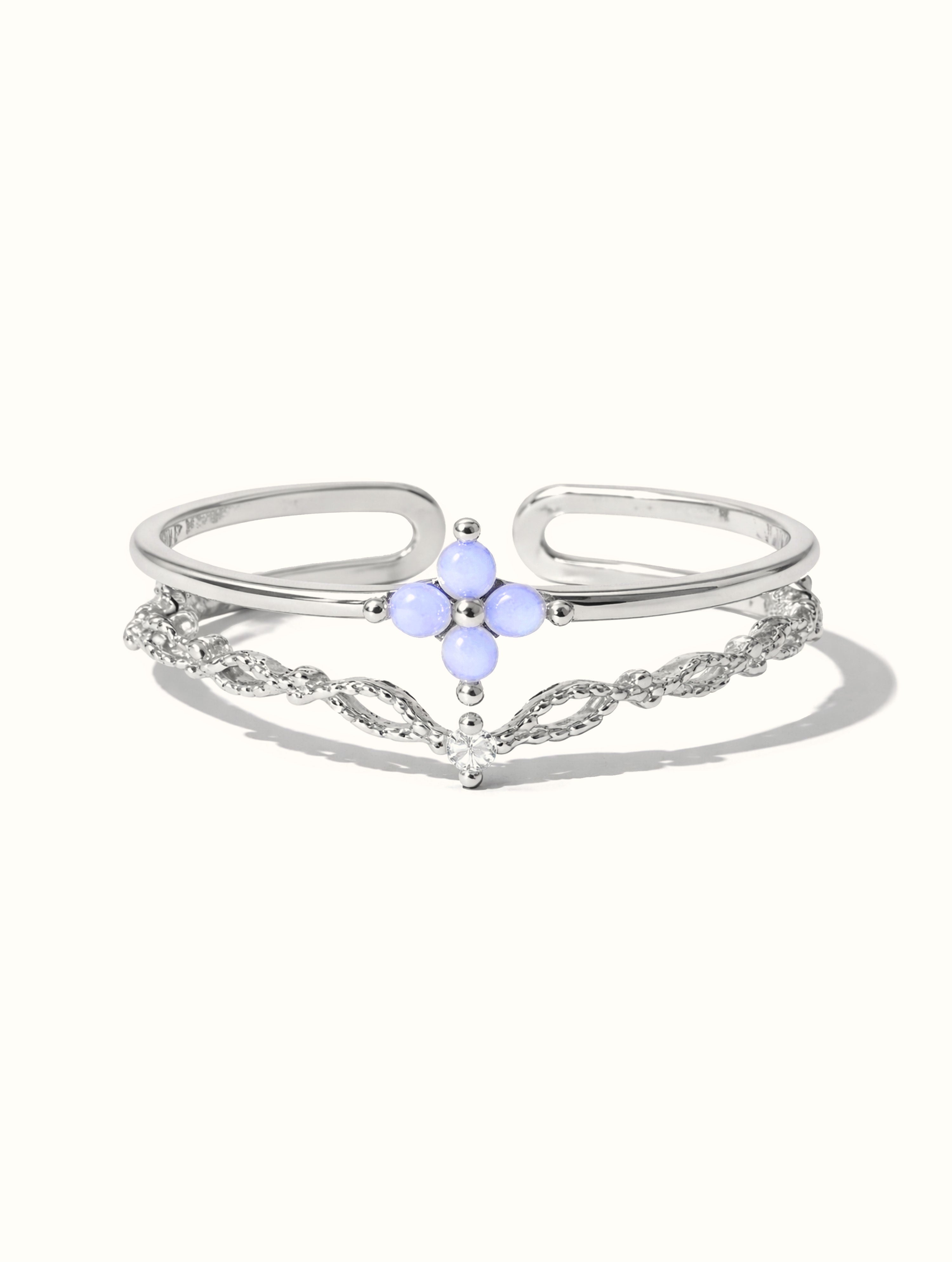Elegant Clover Ring - Silver