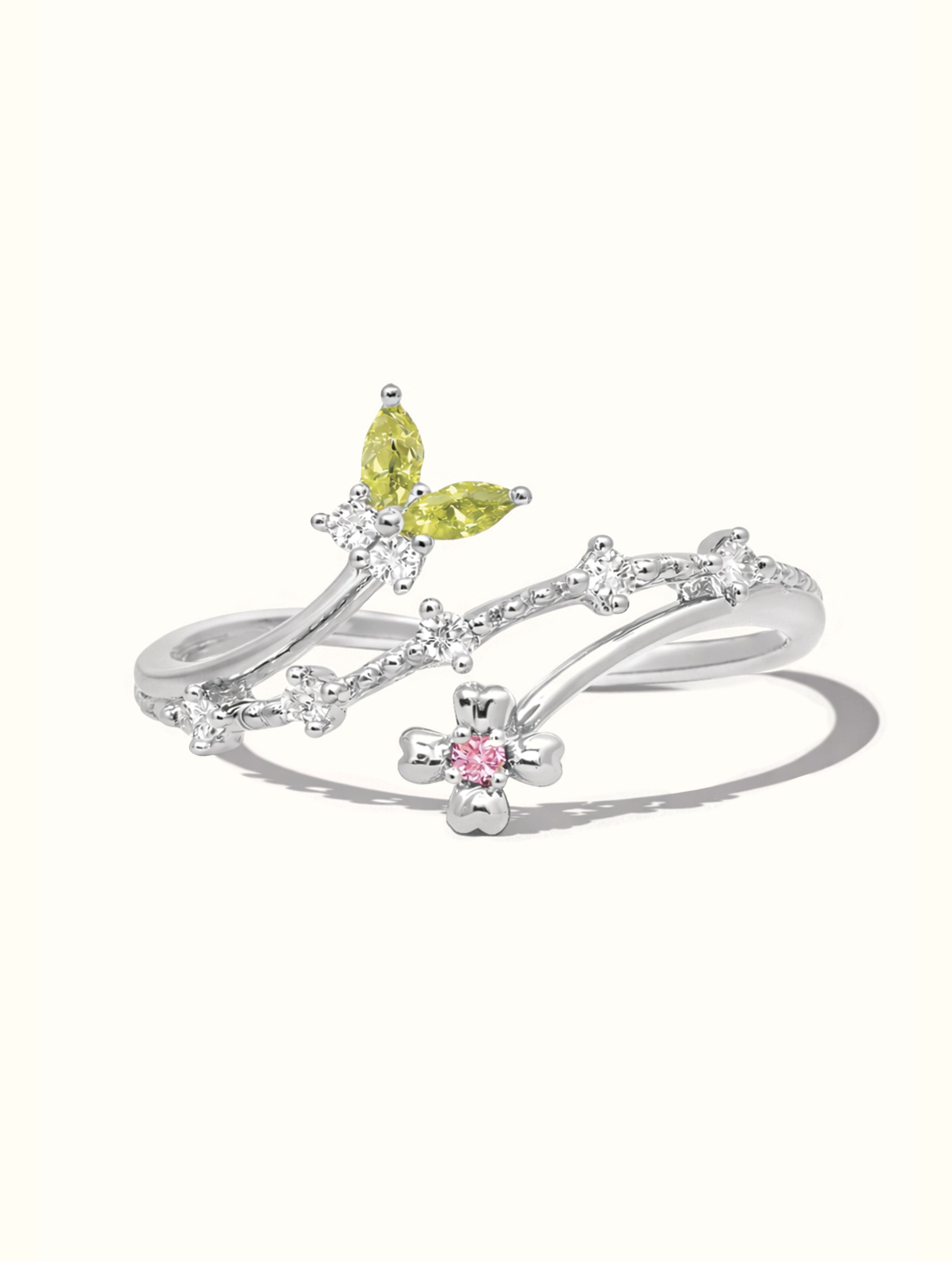 Celestine Butterfly Ring - Silver