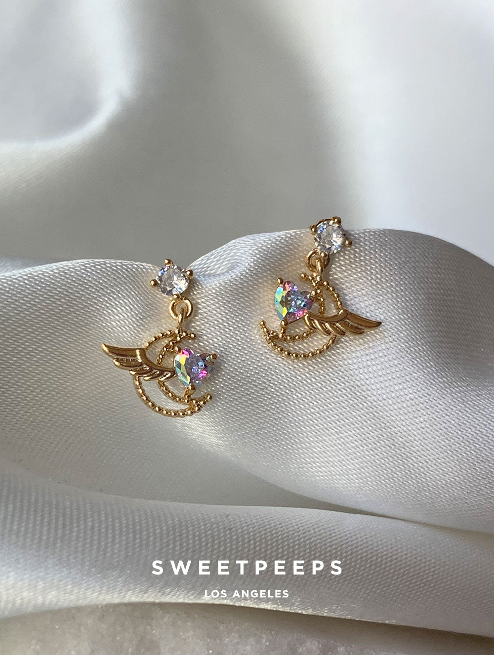 Moon Angel Wings Studs