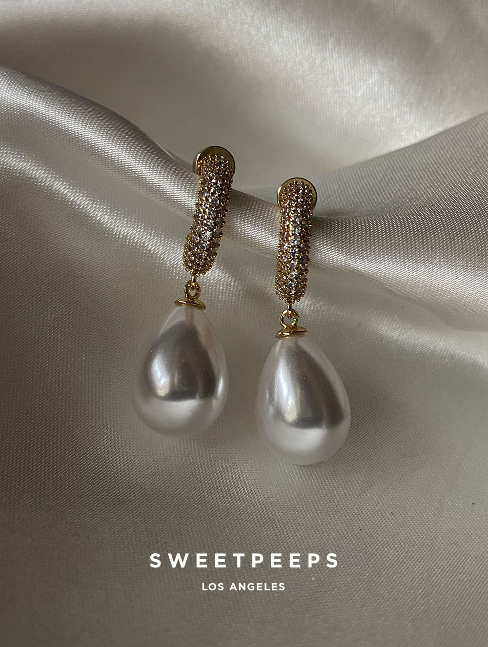Crystal Pearl Drop Studs