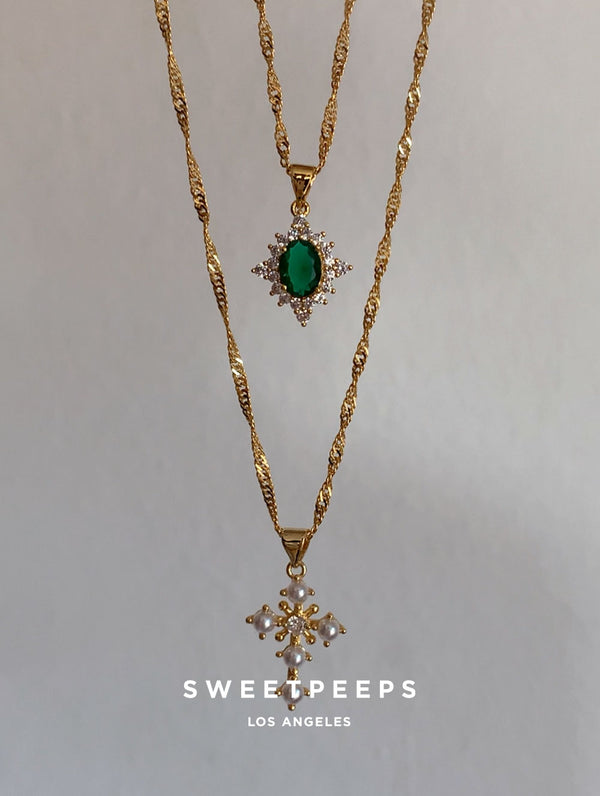 Majestic Green Emerald Necklace