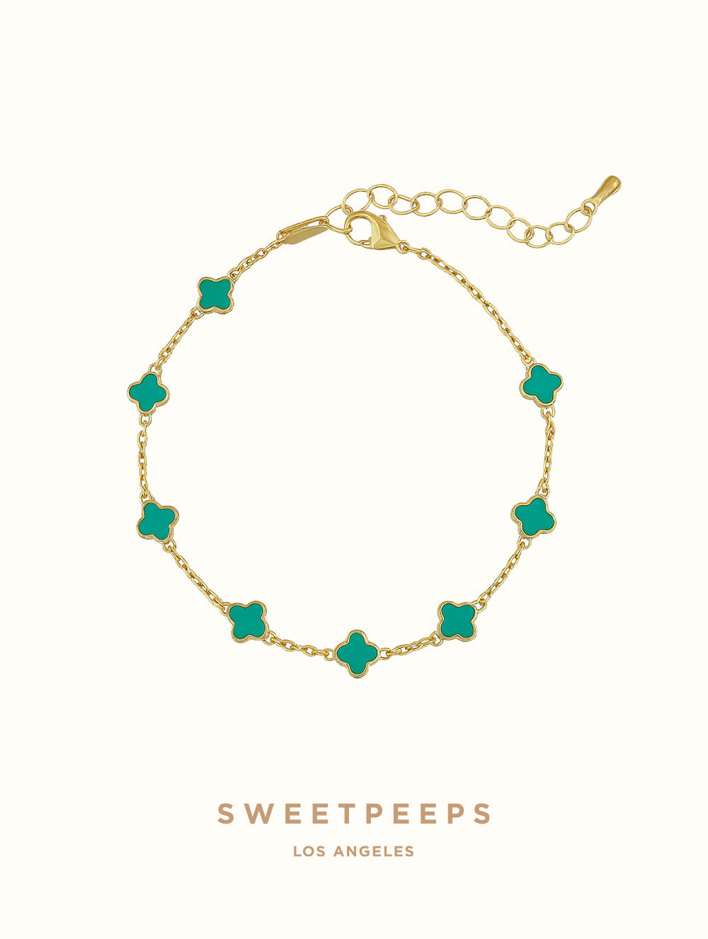 Green Tiny Clovers Bracelet