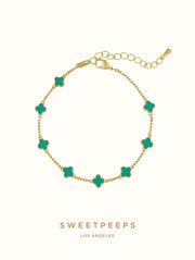 Green Tiny Clovers Bracelet