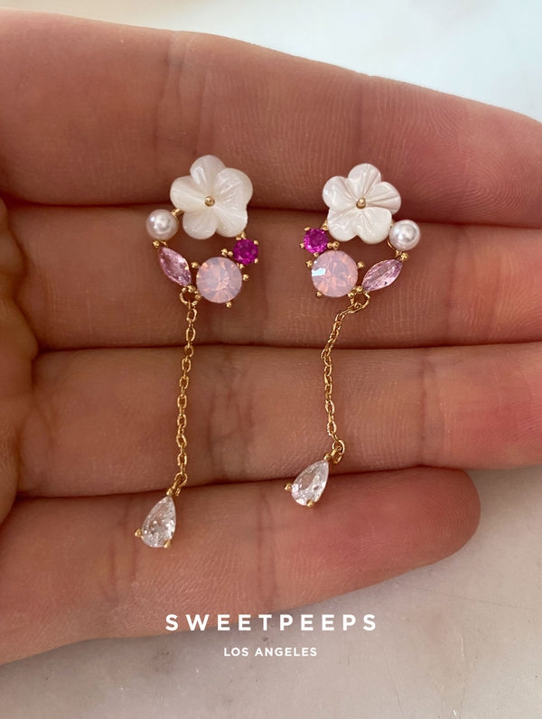 Tropical Flower Pink Studs