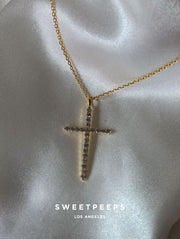 Large Diamond Cross Necklace