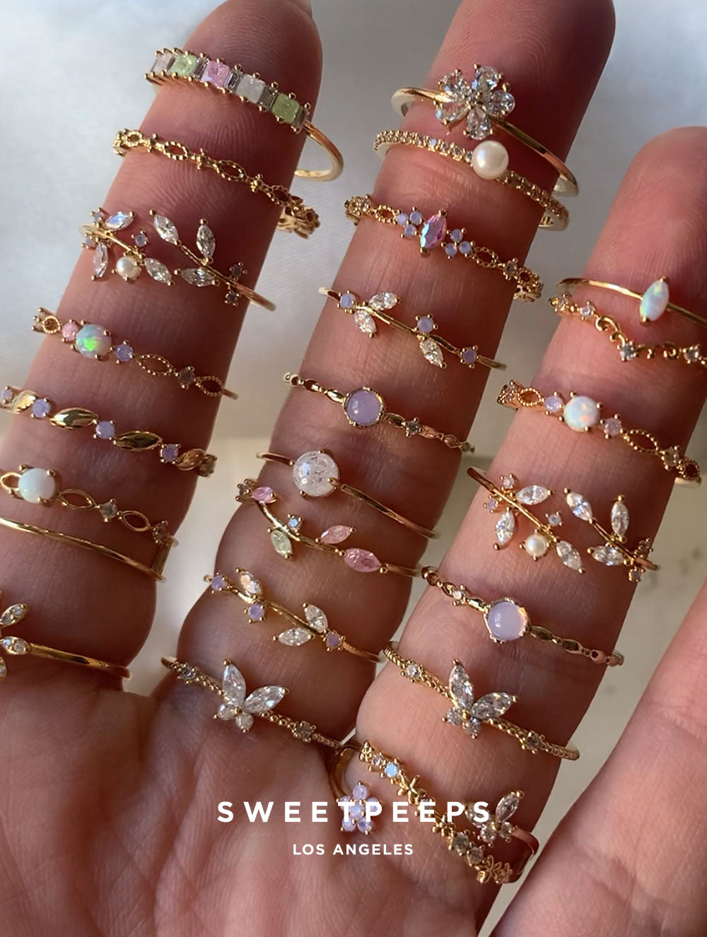 Tiny Butterfly Gem Ring