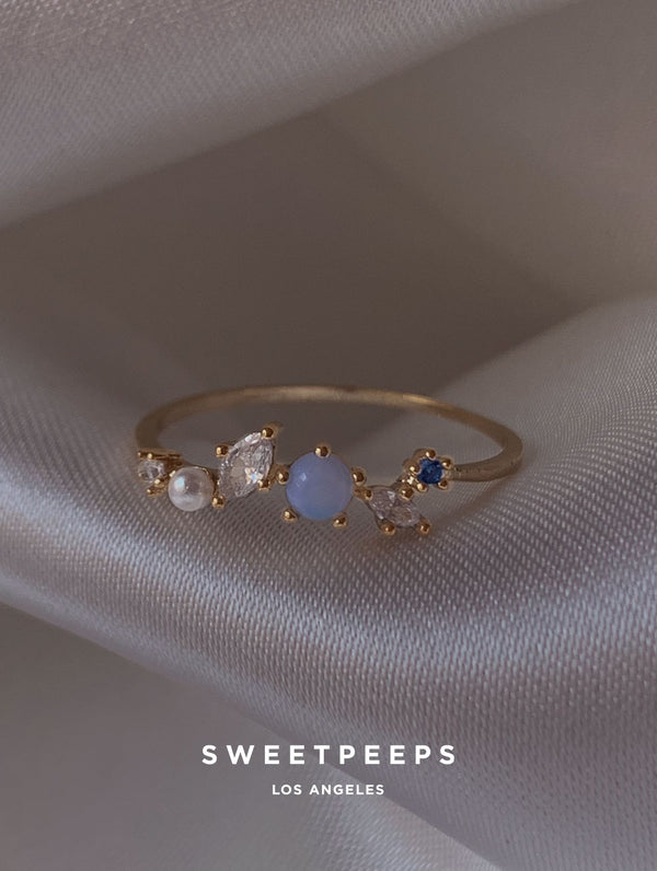 Kelsey Baby Blue Pearl Ring