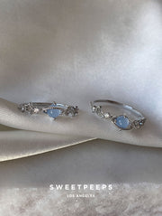 Silver Blue Saturn Mood Ring