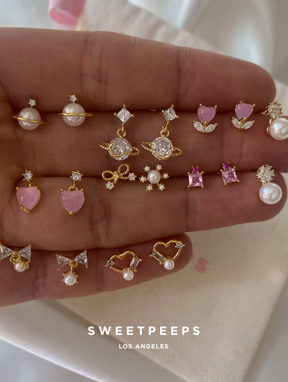 Opulent Crystal Heart Studs