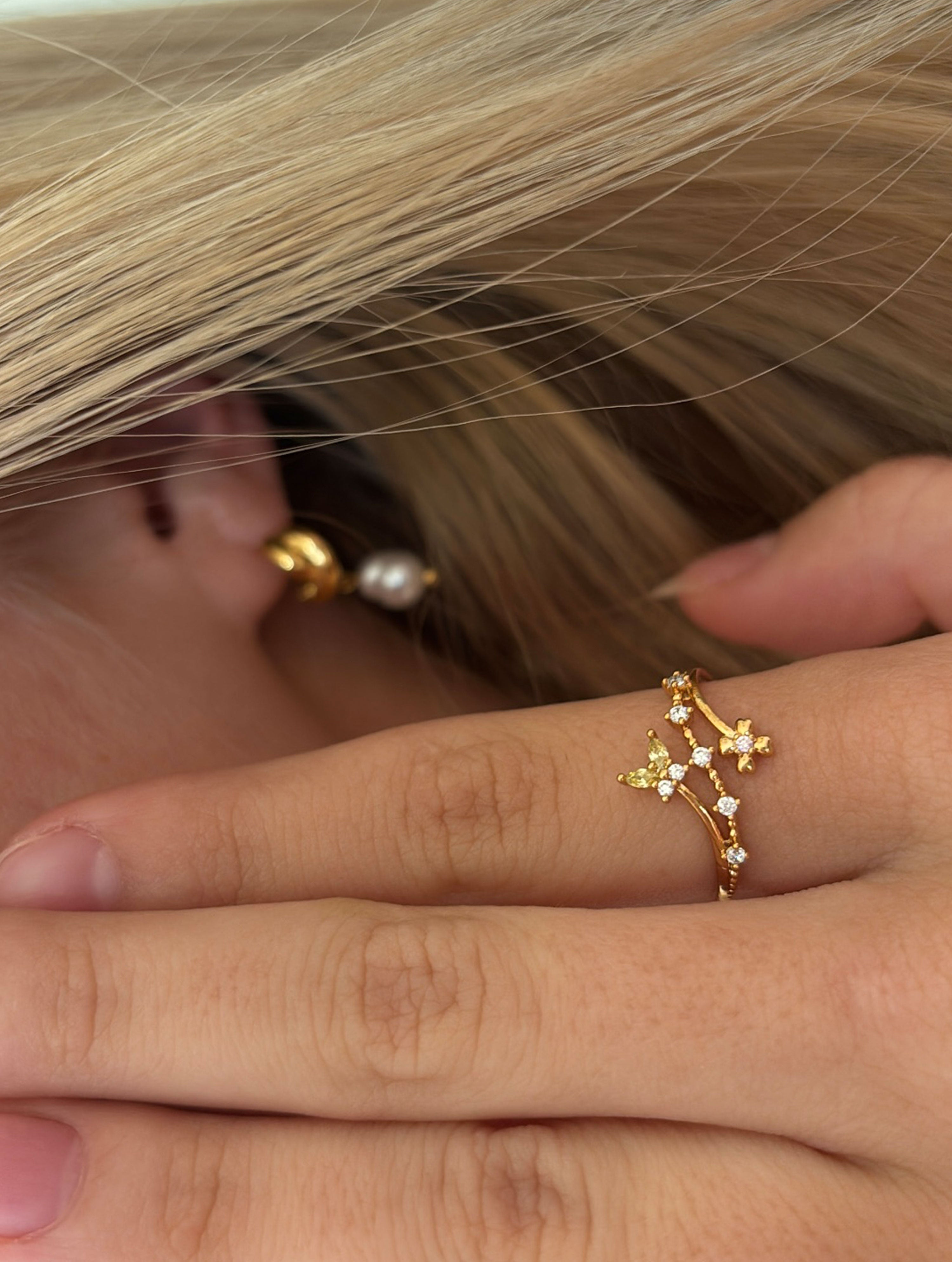 Celestine Butterfly Ring