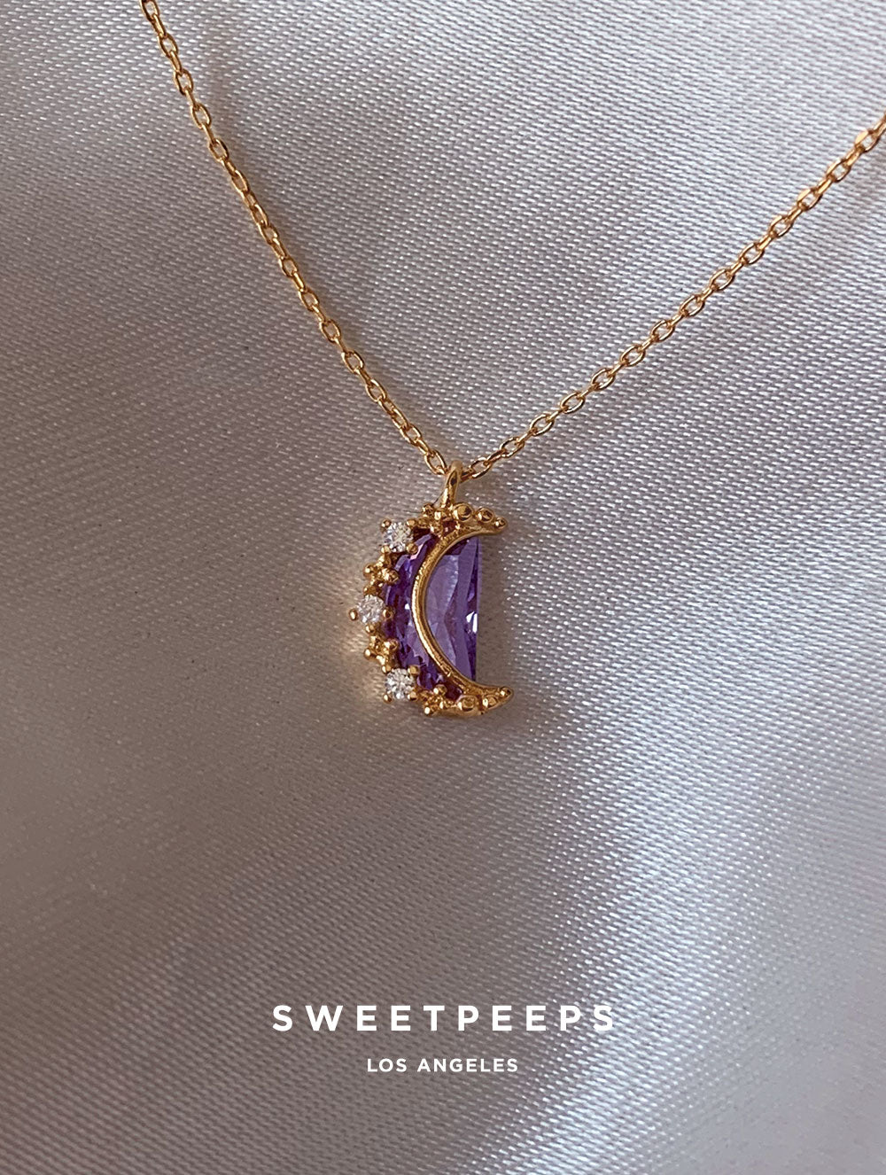 Owen Lavender Moon Necklace