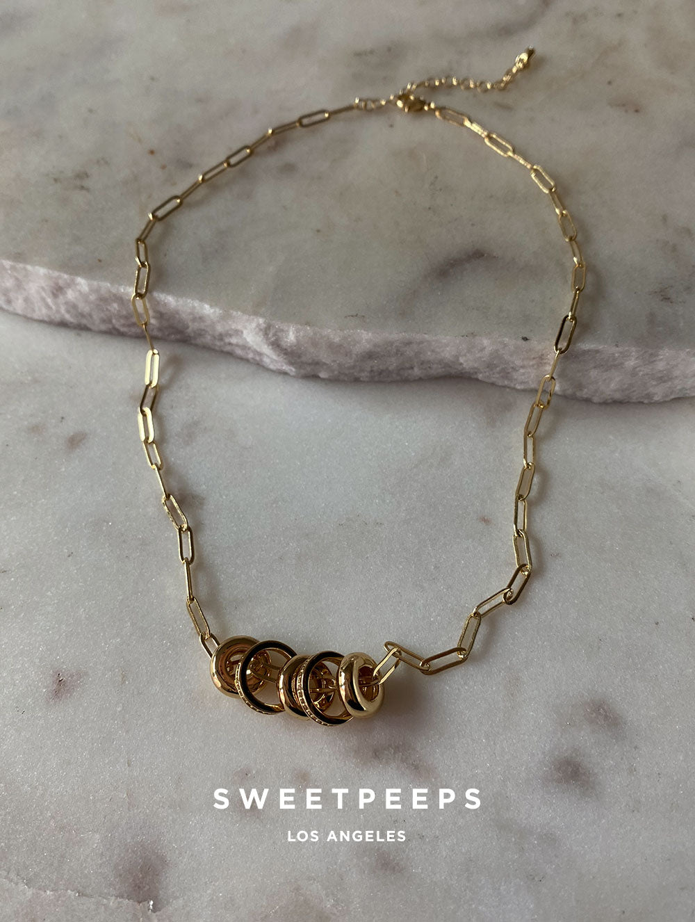 5 Rings Link Necklace