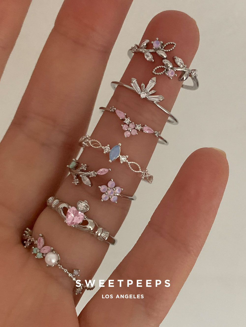 Pearly Butterfly Ring - Silver