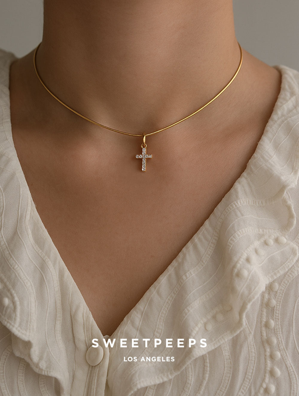 Sierra Tiny Cross Necklace