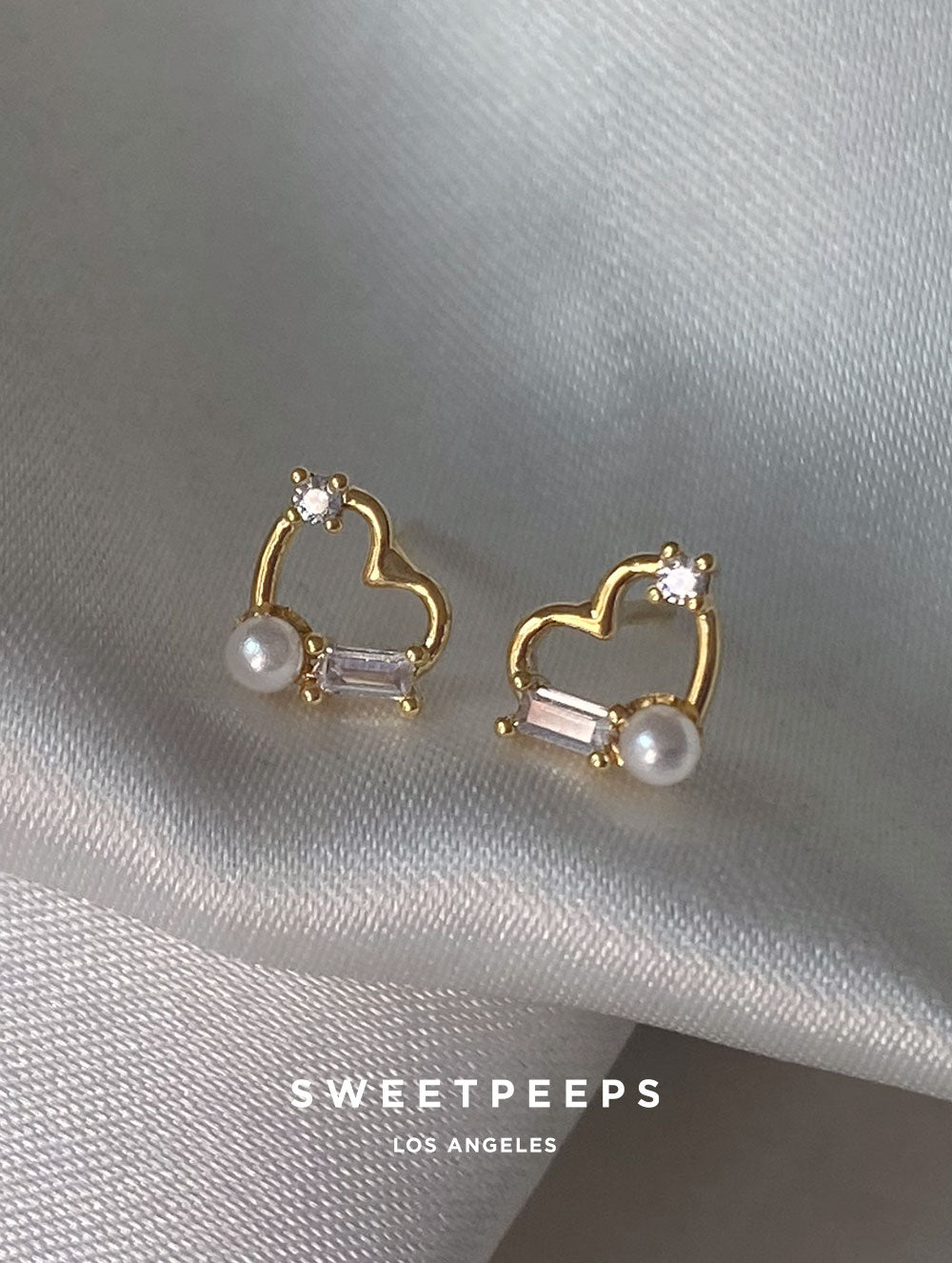 Opulent Crystal Heart Studs