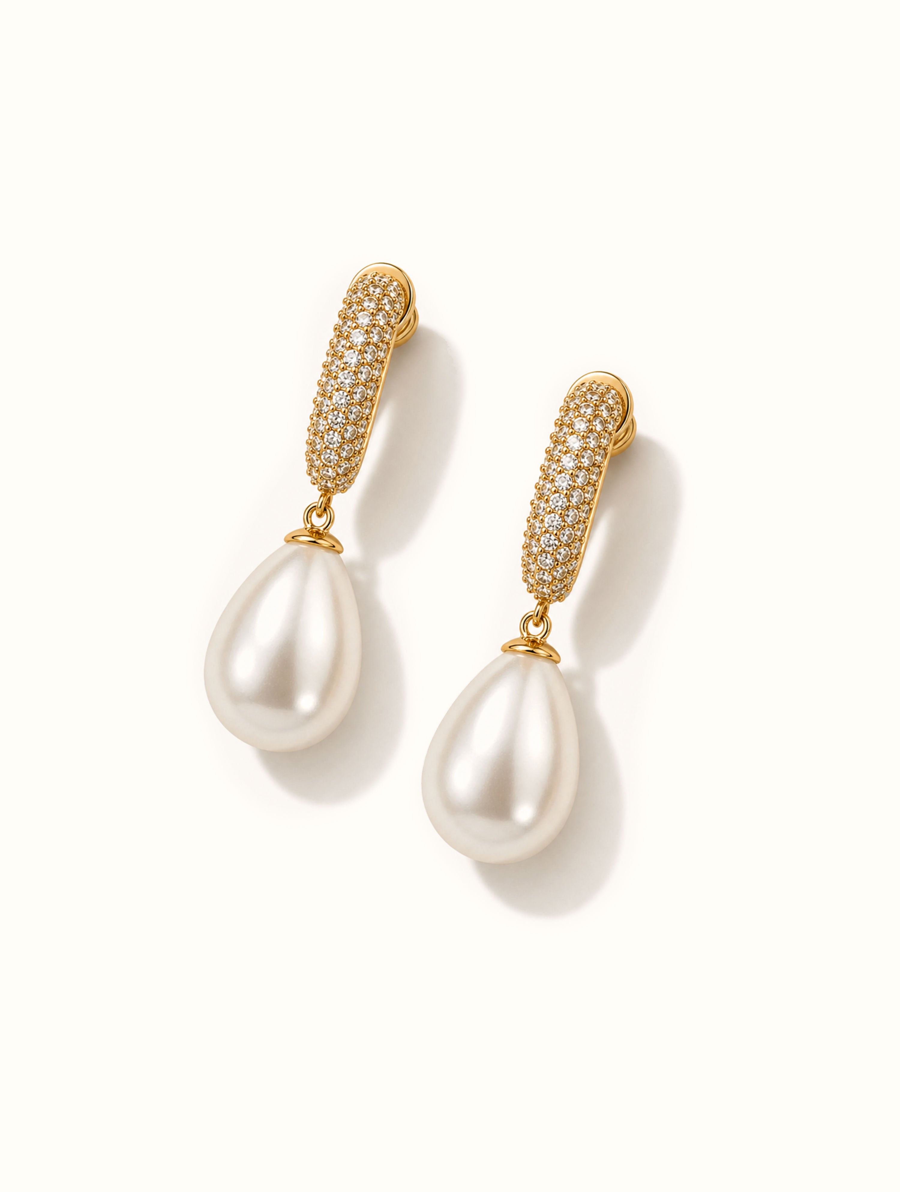 Crystal Pearl Drop Studs