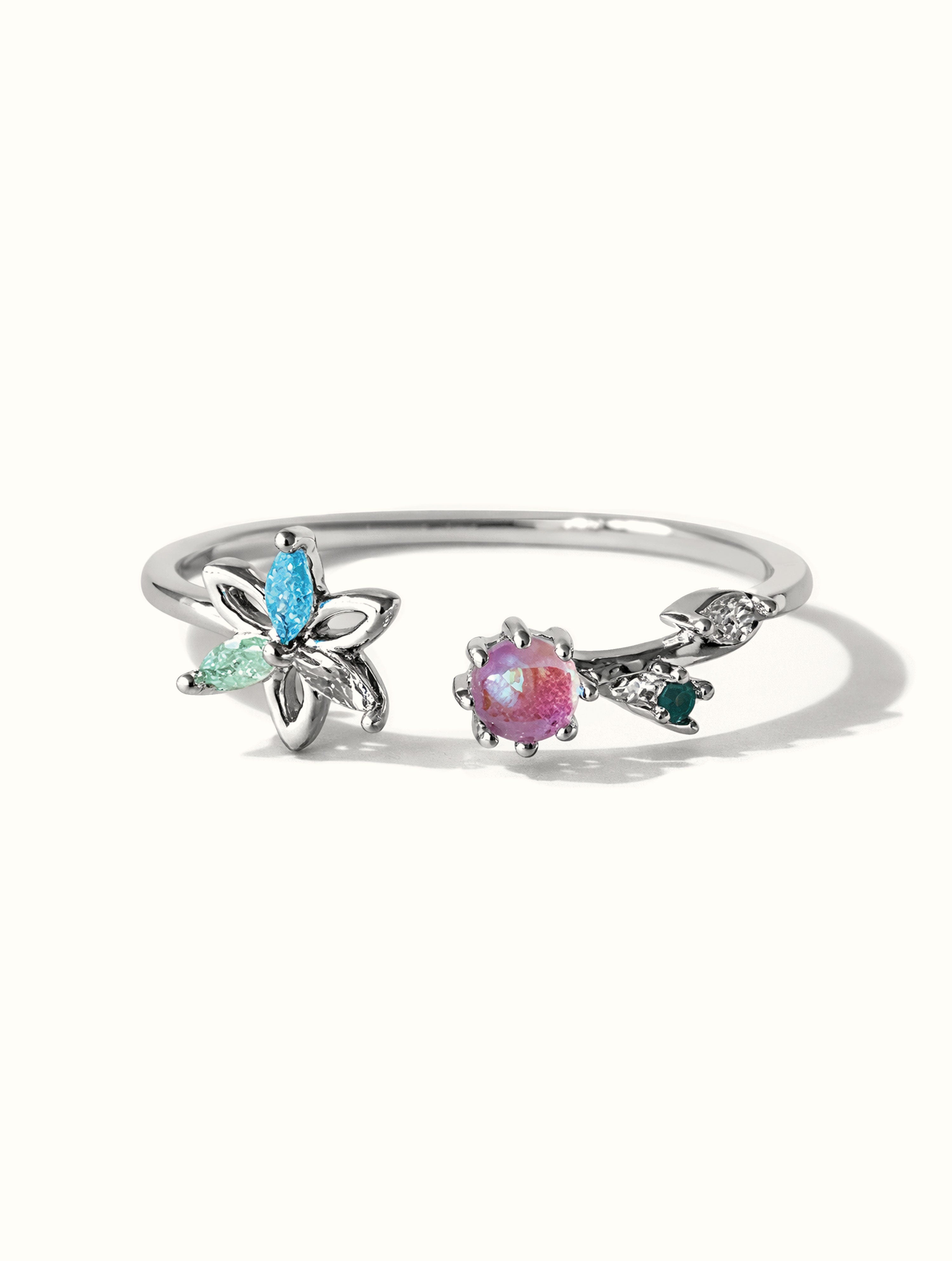 Lilith Teals Petal Ring - Silver