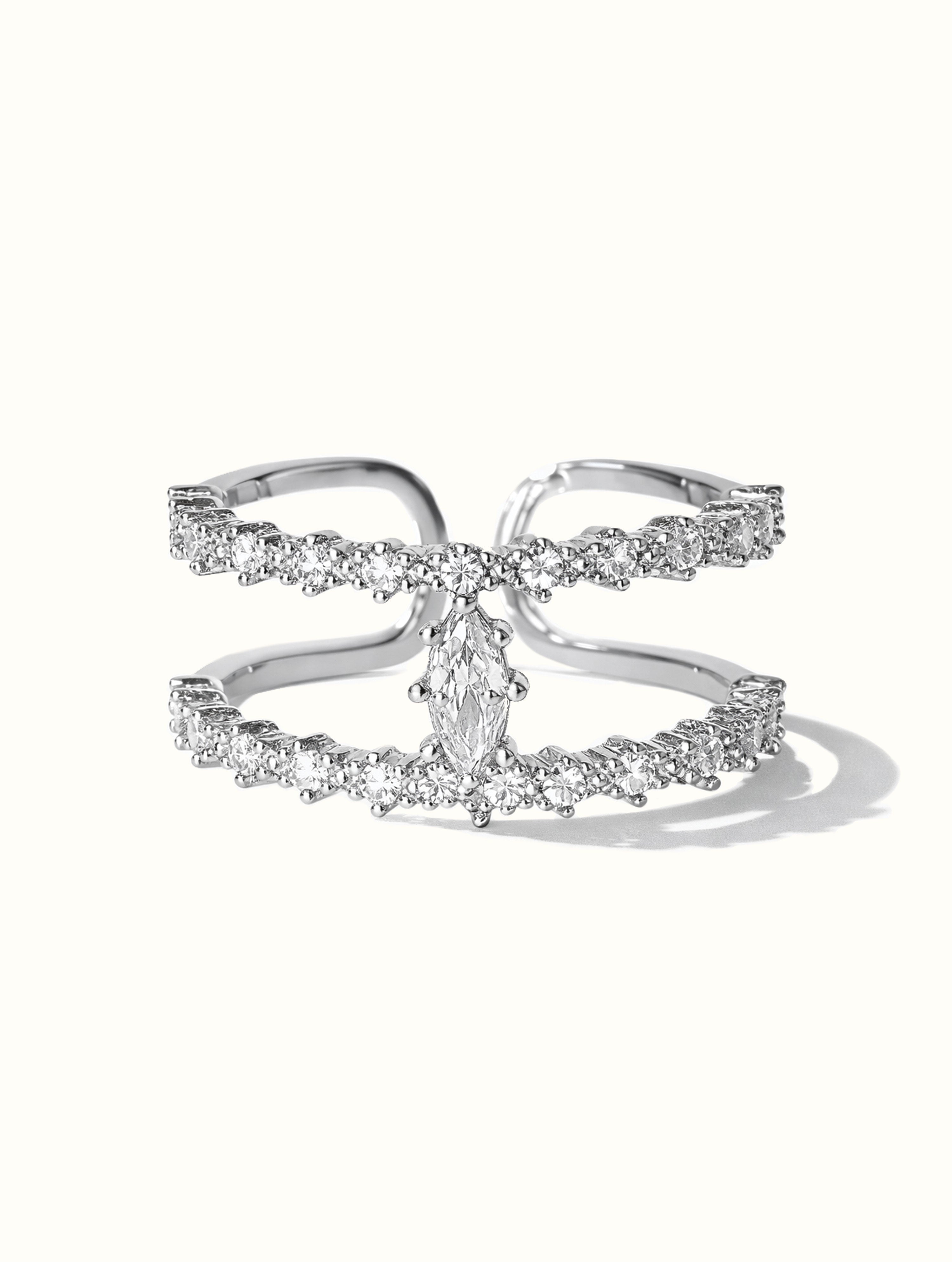 Aralyn Double Band Ring - Silver