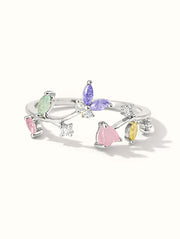 Mika Butterfly Hearts Ring - Silver