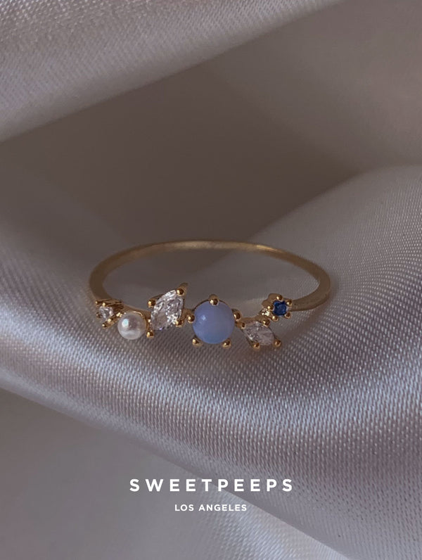 Kelsey Baby Blue Pearl Ring