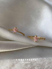Vanessa Pink Heart Saturn Ring