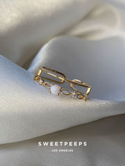 Lace Detailing Opal Ring