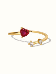 Nori Red Heart Wrap Ring