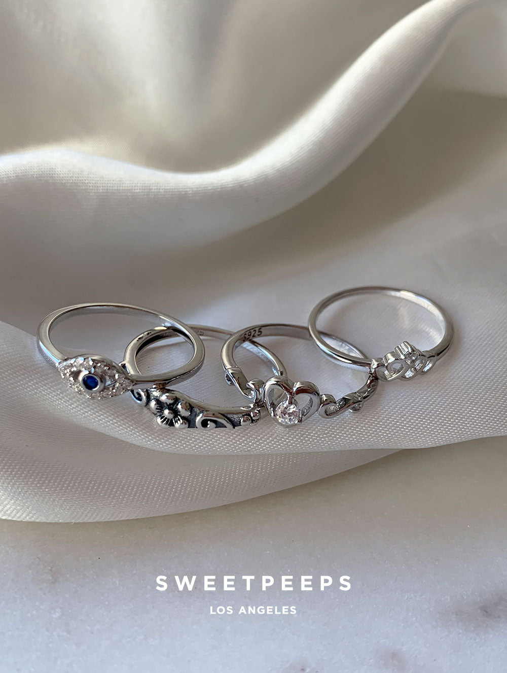 Silver Lucky Clover Ring