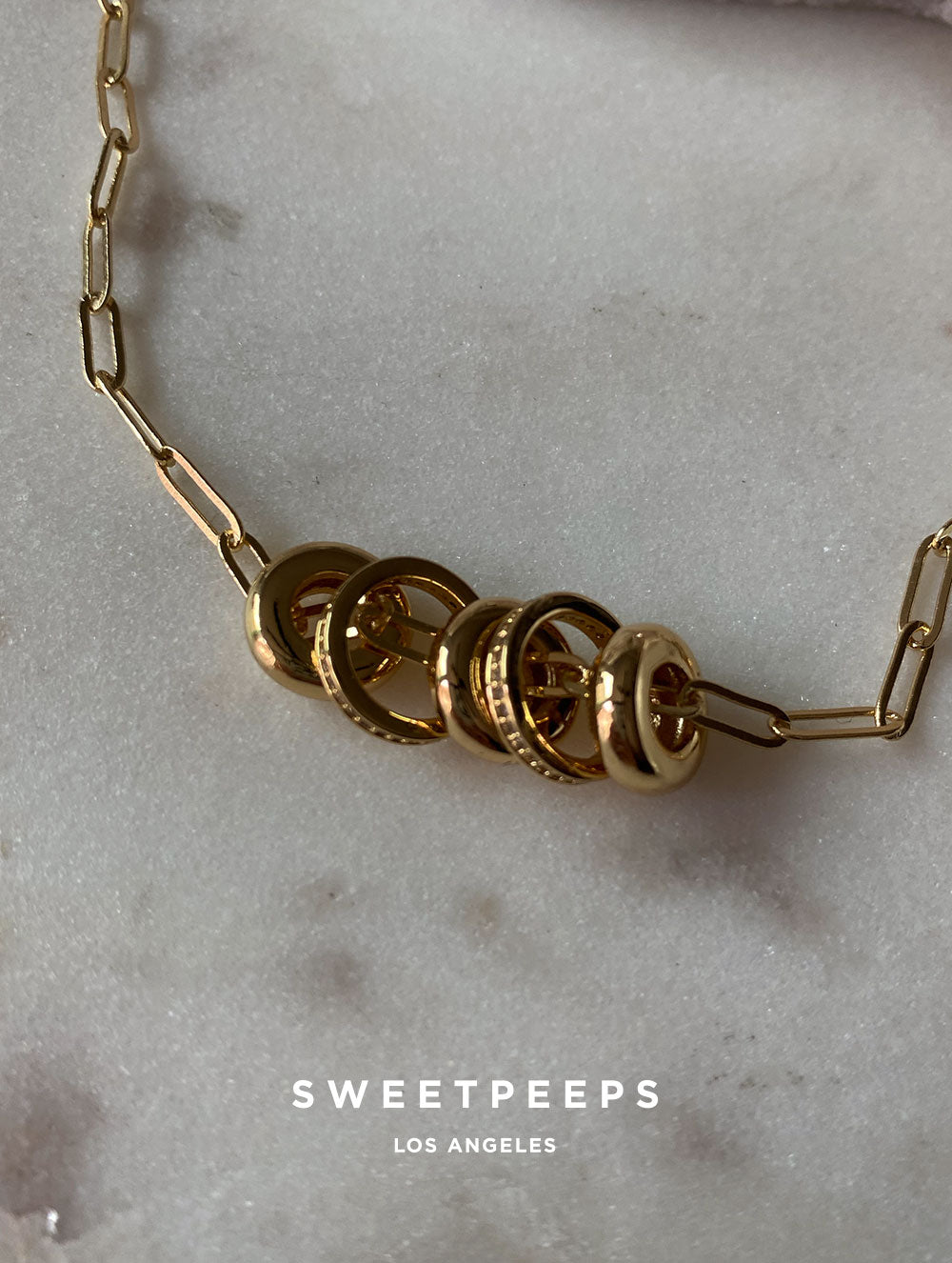 5 Rings Link Necklace