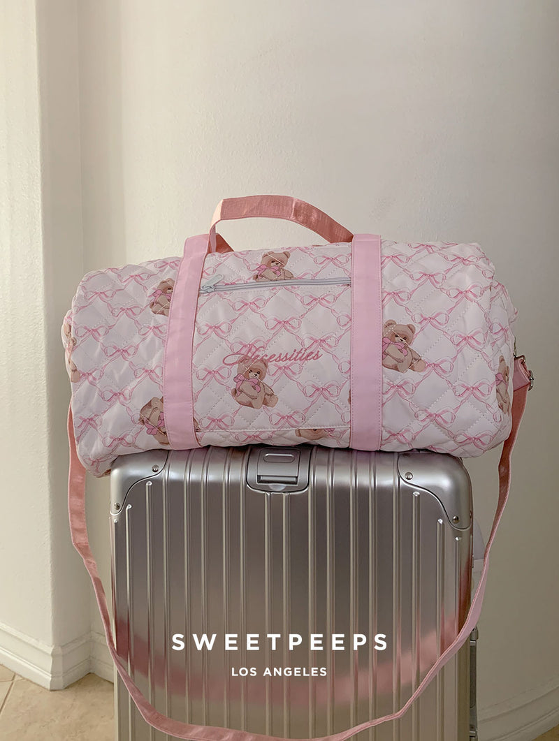 Necessities Teddy Bear Baby Pink Duffle Bag(P)