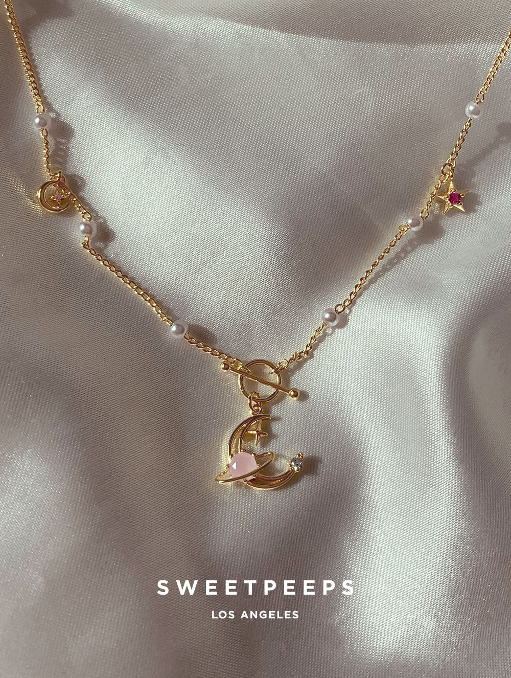 Adeline Dainty Pink Necklace