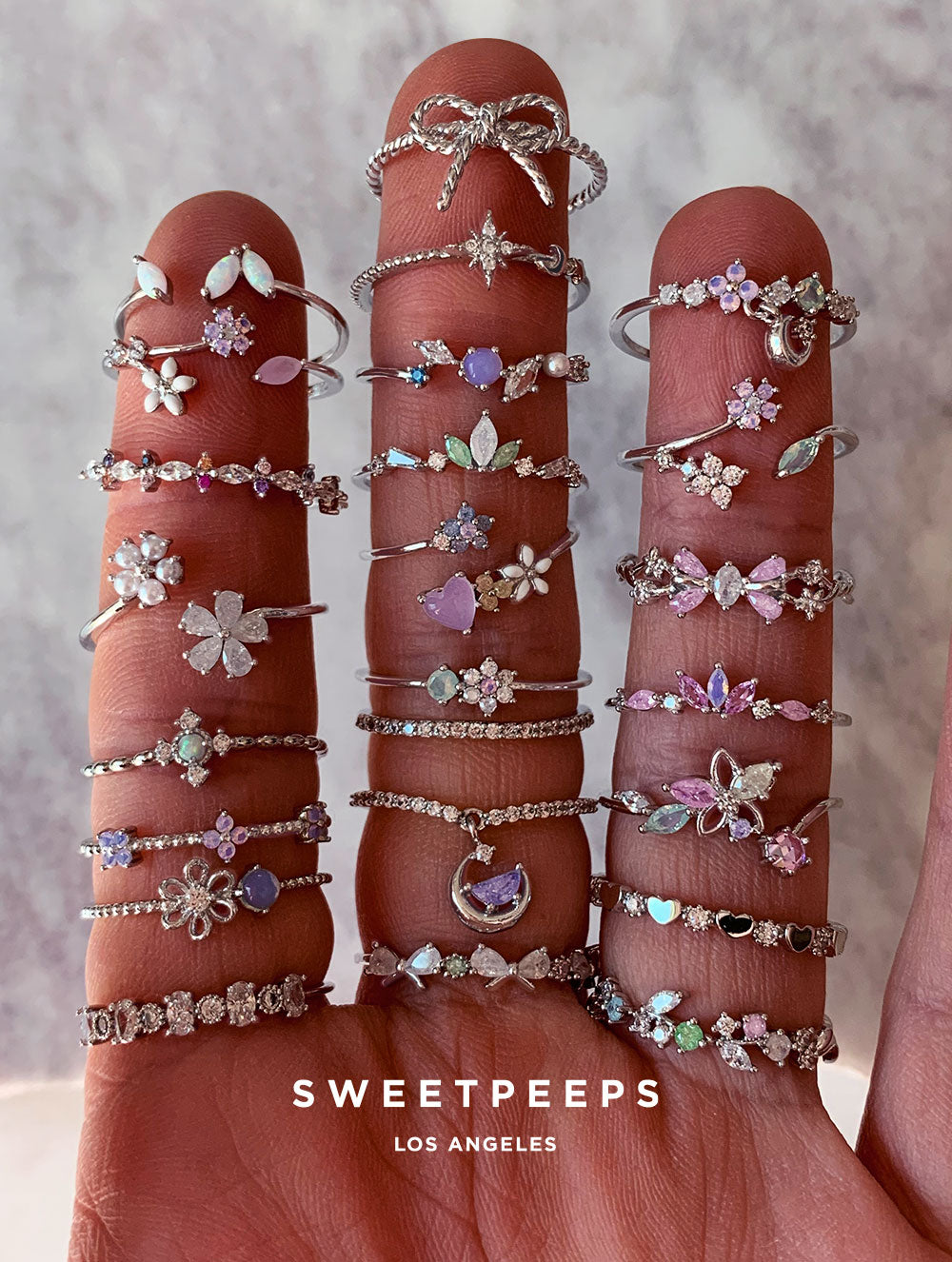 Kalene Pink Pastels Ring - Silver