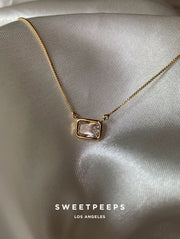 Daily Rectangle Stone Necklace