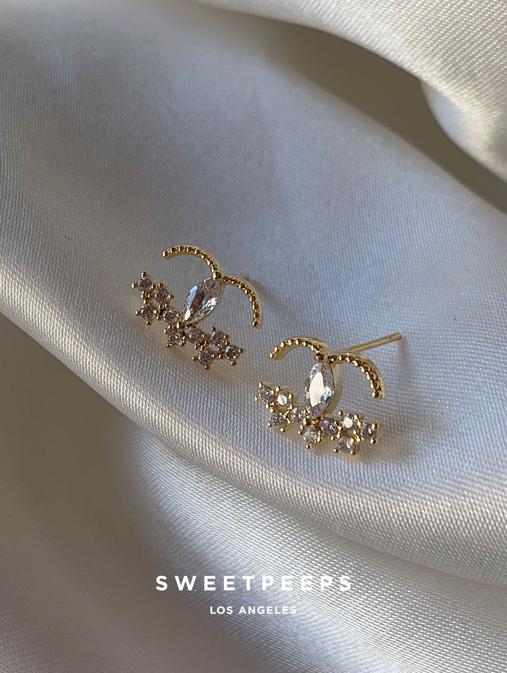 C Crystal Studs