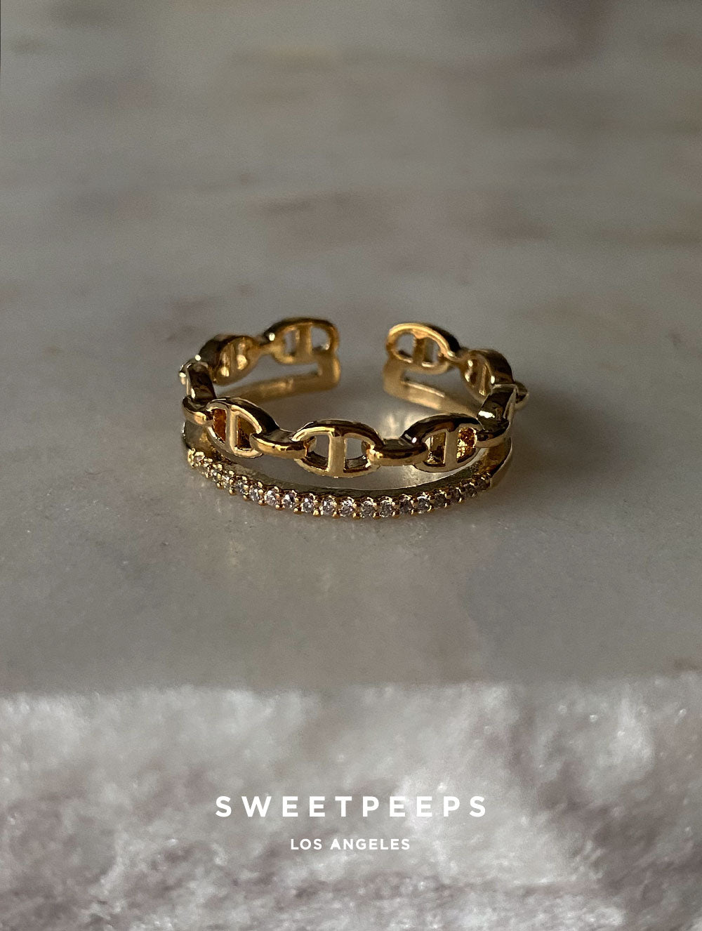 Link Double Band Ring